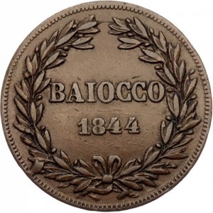 Реверс монеты Папская область, 1 байокко, 1835-1845