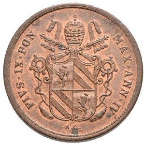 Аверс монеты Папская область, 2 байокко, 1848-1849