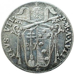 Аверс монеты Папская область, 1 джулио, 1816-1817