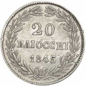 Реверс монеты Папская область, 20 байокко, 1835-1846