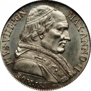 Аверс монеты Папская область, 30 байокко, 1830