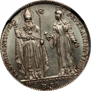 Реверс монеты Папская область, 30 байокко, 1830