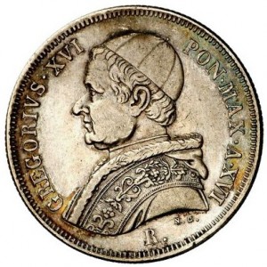 Аверс монеты Папская область, 50 байокко, 1835-1846