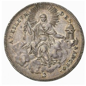 Реверс монеты Папская область, ½ скудо, 1823