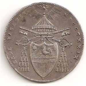 Аверс монеты Папская область, ½ скудо, 1829