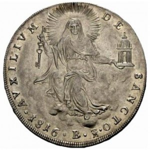 Реверс монеты Папская область, 1 скудо, 1815-1818