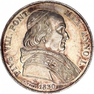 Аверс монеты Папская область, 1 скудо, 1830