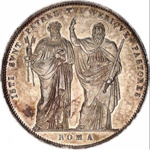 Реверс монеты Папская область, 1 скудо, 1830