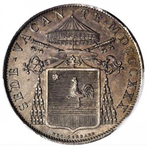 Аверс монеты Папская область, 1 скудо, 1830