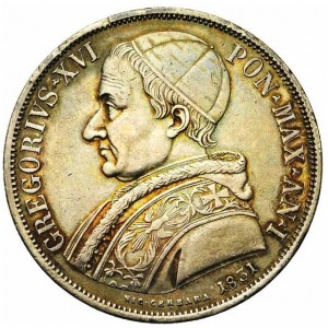 Аверс монеты Папская область, 1 скудо, 1831-1834
