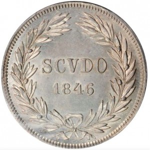 Реверс монеты Папская область, 1 скудо, 1835-1846