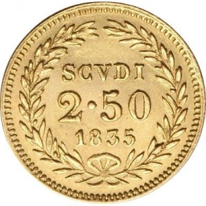 Реверс монеты Папская область, 2.5 скудо, 1835-1846