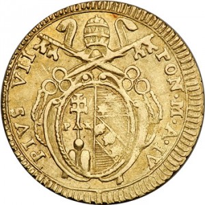 Аверс монеты Папская область, 1 доппия, 1800-1809