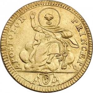 Реверс монеты Папская область, 1 доппия, 1800-1809