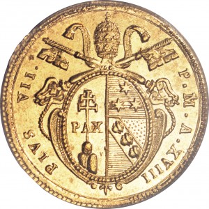 Аверс монеты Папская область, 1 доппия, 1815-1823