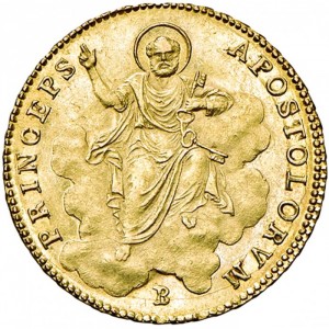 Реверс монеты Папская область, 1 доппия, 1823