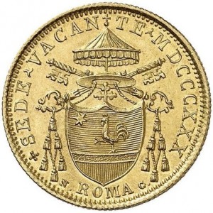 Аверс монеты Папская область, 1 доппия, 1830