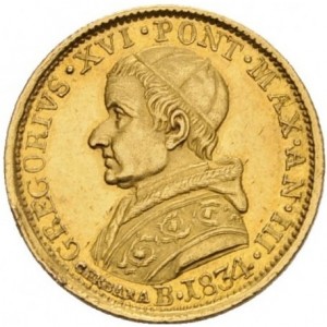 Аверс монеты Папская область, 1 доппия, 1833-1834