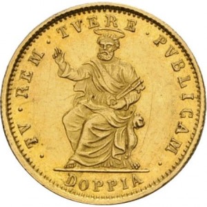 Реверс монеты Папская область, 1 доппия, 1833-1834