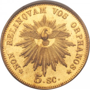 Реверс монеты Папская область, 5 скудо, 1846