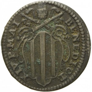 Аверс монеты Папская область, 1 кваттрино, 1740-1742