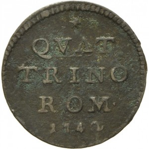 Реверс монеты Папская область, 1 кваттрино, 1740-1742