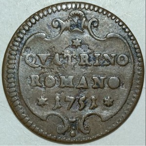 Реверс монеты Папская область, 1 кваттрино, 1751-1752