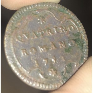 Реверс монеты Папская область, 1 кваттрино, 1752