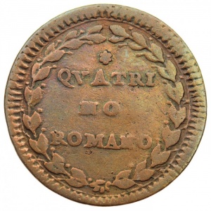 Реверс монеты Папская область, 1 кваттрино, 1783-1786