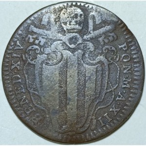 Аверс монеты Папская область, ½ байокко, 1740-1755