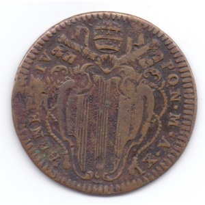 Аверс монеты Папская область, ½ байокко, 1750