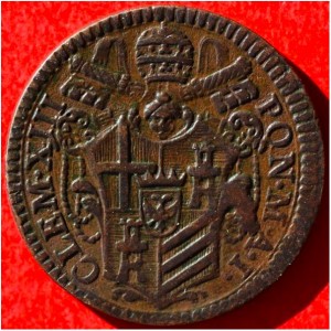 Аверс монеты Папская область, ½ байокко, 1759