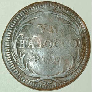 Реверс монеты Папская область, 1 байокко, 1740