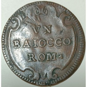 Реверс монеты Папская область, 1 байокко, 1740