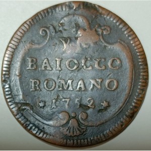 Реверс монеты Папская область, 1 байокко, 1752