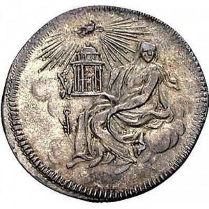 Аверс монеты Папская область, 1 байокко, 1758
