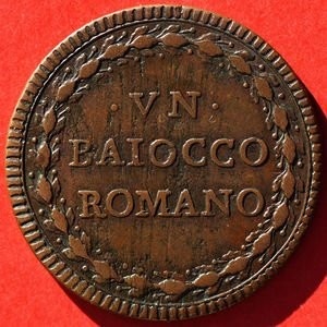 Реверс монеты Папская область, 1 байокко, 1760