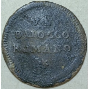 Реверс монеты Папская область, 1 байокко, 1780-1783