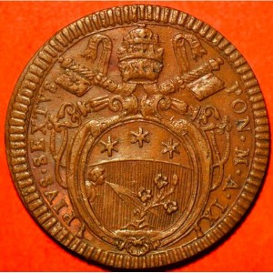 Аверс монеты Папская область, 1 байокко, 1782-1794