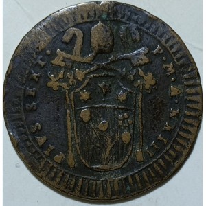 Аверс монеты Папская область, 1 байокко, 1797