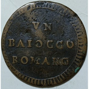 Реверс монеты Папская область, 1 байокко, 1797