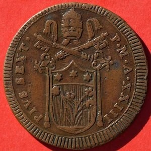 Аверс монеты Папская область, 2 байокко, 1797