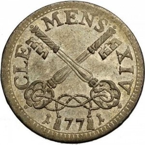 Аверс монеты Папская область, 4 байокко, 1771