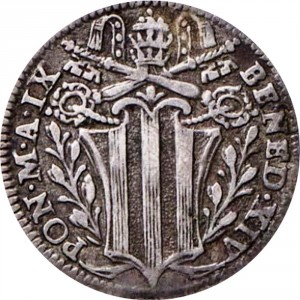 Аверс монеты Папская область, 1 гроссо, 1748