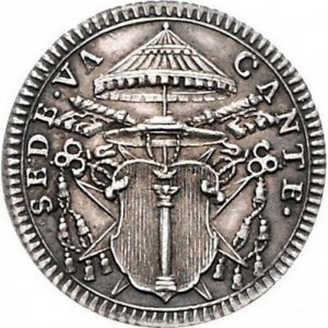 Аверс монеты Папская область, 1 гроссо, 1758