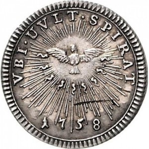 Реверс монеты Папская область, 1 гроссо, 1758