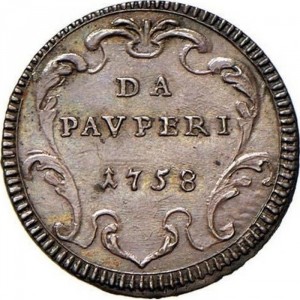 Реверс монеты Папская область, 1 гроссо, 1758