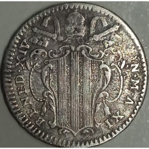 Аверс монеты Папская область, 1 карлино, 1747-1751