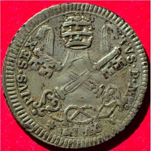 Аверс монеты Папская область, 1 карлино, 1777-1796