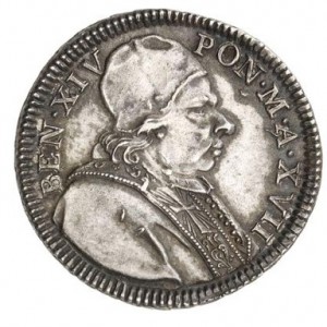 Аверс монеты Папская область, 2 джулио, 1753-1757